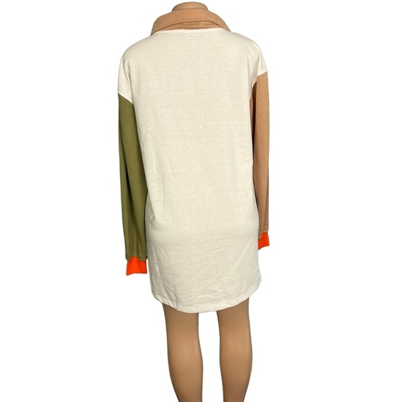 3/$30 🍂 PrettyLittleThing Stone Contrast Block Sweatshirt Dress - Picture 11 of 12